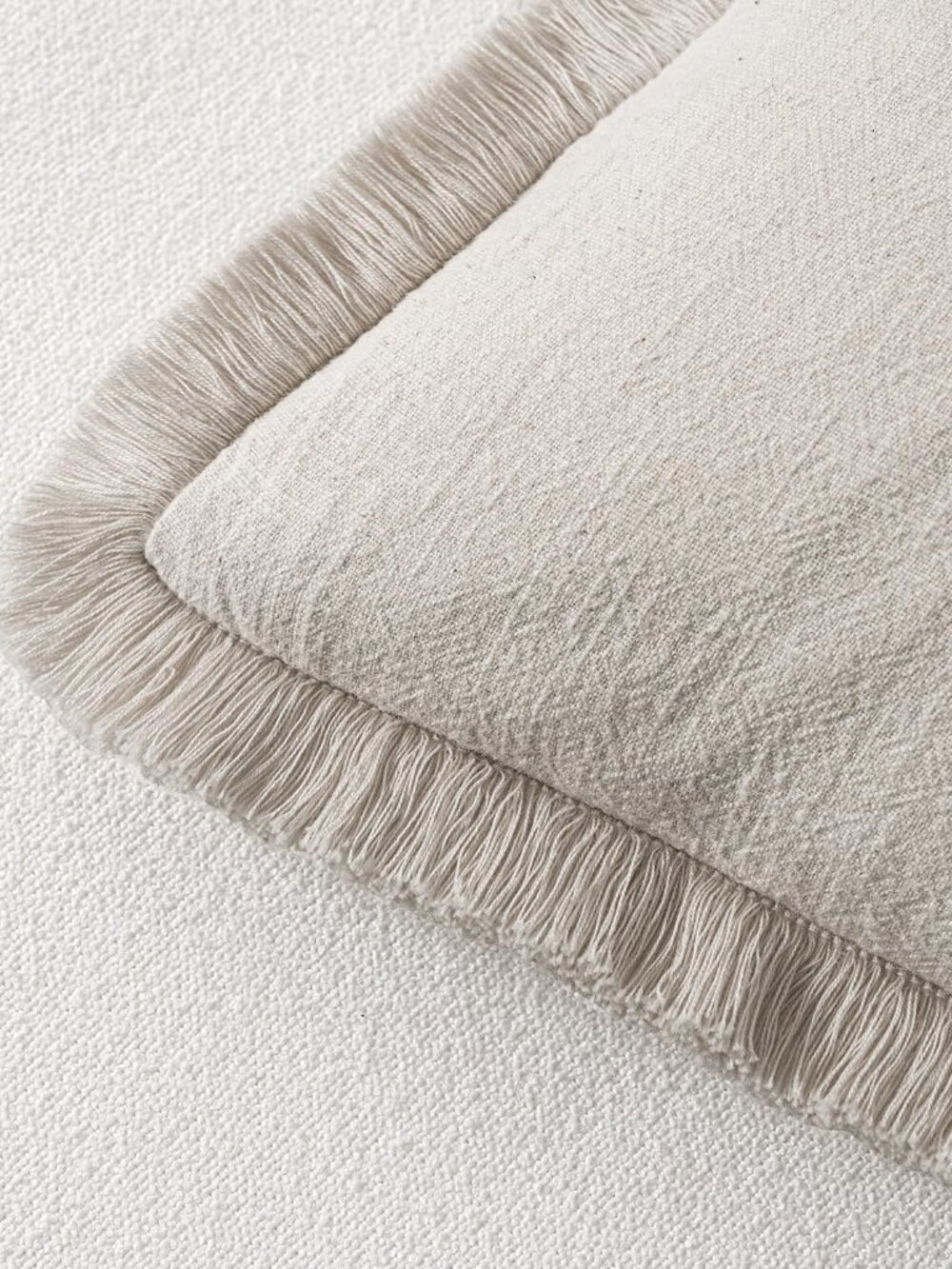🪷NIB Decorative Throw Pillow Cover Neutral Linen Fringe, 14 X 36, set of 1 - Picture 3 of 6